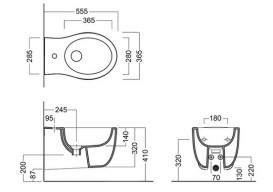 Биде подвесное Hatria LE FIABE 365x555 Y1A901