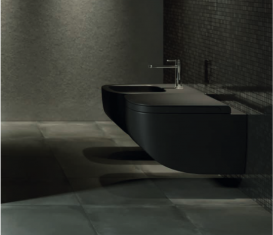 Біде підвісне Hatria Next Alchemy 36х56 см санфарфор чорний матовий A0Y1F202