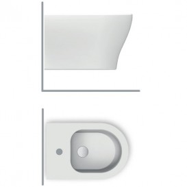 Биде подвесное Hatria Beat 36х52 см санфарфор белый Y1ZT01