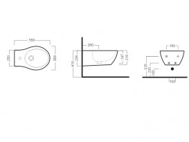 Биде подвесное Hatria Nido 36.5х54.5 см белый YXNI01
