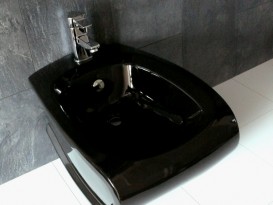 Біде підвісне Hidra Hi-Line 38х54,5 см санфаянс чорний глянцевий HIW14 009 nero lucido