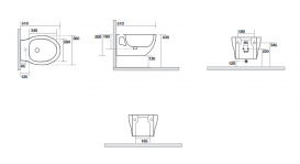 Біде підвісне Kerasan Bit з 1 отвором білий 442401