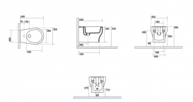 Біде підвісне Kerasan K09 з 1 отвором білий 452501