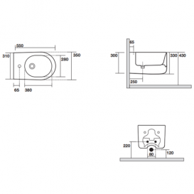 Біде підвісне Kerasan Nolita з кріпленням WB9N білий 532501