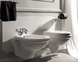 Биде подвесное Kerasan Retro с переливом белый 102601