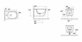Біде підвісне Kerasan Tribeca з кріпленням WB9N чорне матове 512531