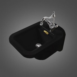 Біде підвісне Kerasan Waldorf з одним отвором чорний глянсовий золото 4125K5