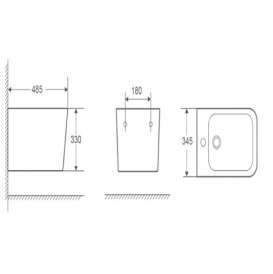 Біде підвісне Koller Pool Kvadro KR-0485-B