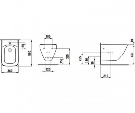 Біде підвісне Laufen Palace кераміка білий H8307010003041