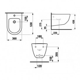Біде підвісне Laufen Pro кераміка білий з покриттям LCC H8309524003021