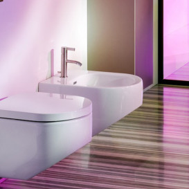 Биде подвесное Laufen Sonar 37х54 см с 1 отверстием для смесителя керамика белый H8303410003021