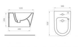 Біде підвісне Ponsi Surf 36х53,5 см кераміка білий глянець BC SUR L BIDE 0001