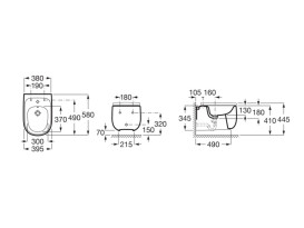 Біде підвісне Roca Beyond 39,5х58 см сантехнічна кераміка кавовий A3570B5660