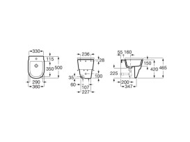 Биде напольное Roca Tura 36х50 см сантехническая керамика белый A357697000