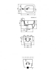 Биде подвесное Scarabeo Teorema 2.0 с переливом 5127
