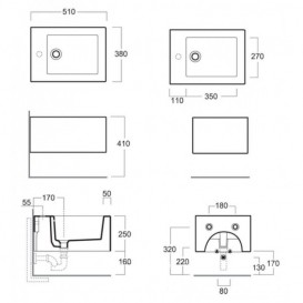 Біде підвісне Simas Frozen 38х51 см фаянс білий FZ 19/F85