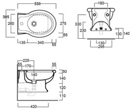 Біде підвісне Simas Lante 38,5х53 см фаянс білий LA19