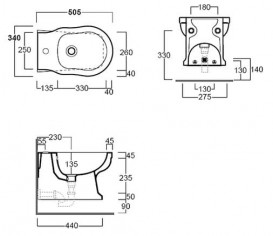 Біде підвісне Simas Londra 34х50,5 см фаянс білий LO 919