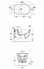 Біде підвісне Simas Vignoni 36,5х56 см фаянс чорний матовий VI19/F85