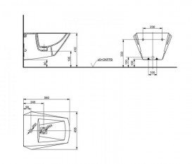Біде підвісне TOTO Jewelhex з переливом кераміка білий BT682V1 # XW