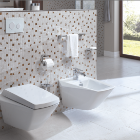 Біде підвісне TOTO Jewelhex з переливом кераміка білий BT682V1 # XW