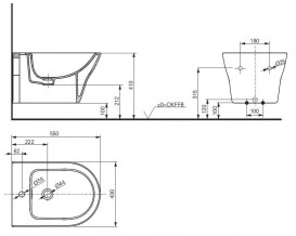 Біде підвісне TOTO MH з переливом кераміка білий BW10045G