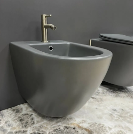 Біде підвісне VBI VULCANO 49х36 см кераміка сірий матовий VBI-020411