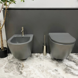 Біде підвісне VBI VULCANO 49х36 см кераміка сірий матовий VBI-020411