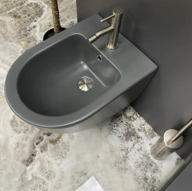 Біде підвісне VBI VULCANO 49х36 см кераміка сірий матовий VBI-020411