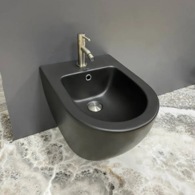 Біде підвісне VBI VULCANO 49х36 см кераміка чорний матовий VBI-020413