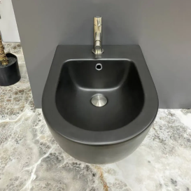 Біде підвісне VBI VULCANO 49х36 см кераміка чорний матовий VBI-020413