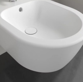 Біде підвісне Villeroy & Boch Avento 37х53 см санітарна кераміка CeramicPlus кам'яний білий 540500RW