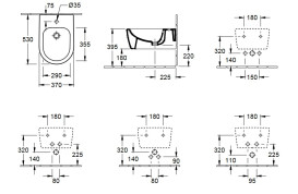 Біде підвісне Villeroy & Boch Avento 37х53 см санітарна кераміка CeramicPlus кам'яний білий 540500RW