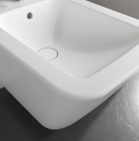 Биде подвесное Villeroy & Boch Finion 37,5х56 см санитарная керамика CeramicPlus каменный белый 446500RW