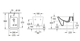 Биде подвесное Villeroy & Boch Finion 37,5х56 см санитарная керамика CeramicPlus каменный белый 446500RW