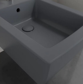 Биде подвесное Villeroy & Boch Memento 2.0 37,5х56 см санитарная керамика CeramicPlus графит 443300I4