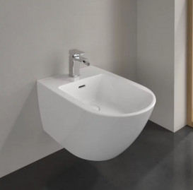 Биде подвесное Villeroy & Boch Subway 3.0 37,5х56 см санитарная керамика CeramicPlus альпийский белый 447000R1