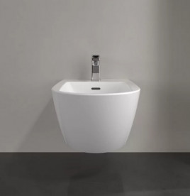 Биде подвесное Villeroy & Boch Subway 3.0 37,5х56 см санитарная керамика CeramicPlus альпийский белый 447000R1
