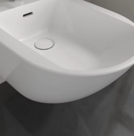 Биде подвесное Villeroy & Boch Subway 3.0 37,5х56 см санитарная керамика CeramicPlus альпийский белый 447000R1