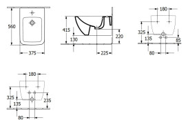 Биде подвесное Villeroy & Boch Venticello 37,5х56 см санитарная керамика CeramicPlus альпийский белый 441100R1