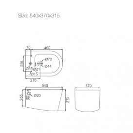 Біде Primera Grand підвісне санфаянс білий 8280022