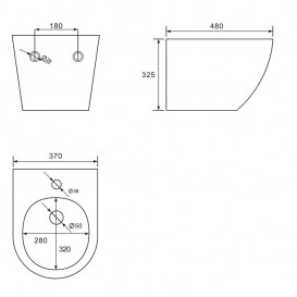 Биде Volle Amadeus подвесное 37х48 см керамика белый 13-06-256M
