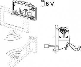 Блок панели смыва TECE TECEplanus для унитаза питание от батареи 6 В беспроводной 9240354