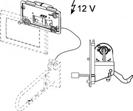 Блок панелі змиву TECE TECEplanus для унітазу харчування від батареї 6 В з кабелем 9240357