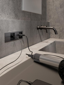 Блок розеток ASA Plastici VersaHit Combi 2x220В нержавеющая сталь 060.25F.00021