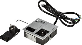 Блок розеток ASA Plastici VersaHit Dual 2x220В нержавеющая сталь 060.15F.00001