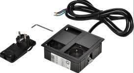 Блок розеток ASA Plastici VersaHit Dual 2x220В черный матовый 060.15F.00007