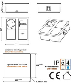 Блок розеток ASA Plastici VersaHit Dual 2x220В черный матовый 060.15F.00007