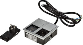 Блок розеток ASA Plastici VersaHit Dual 1x220В + 1USB 5V нержавіюча сталь 060.15F.00009