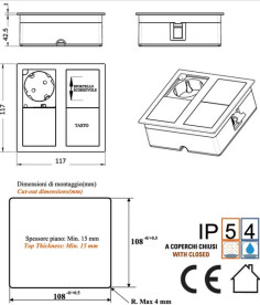 Блок розеток ASA Plastici VersaHit Dual 1x220В + 1USB 5V нержавіюча сталь 060.15F.00009